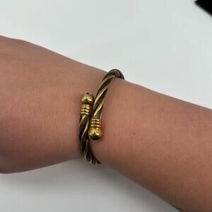 Black and gold cable adjustable bracelet